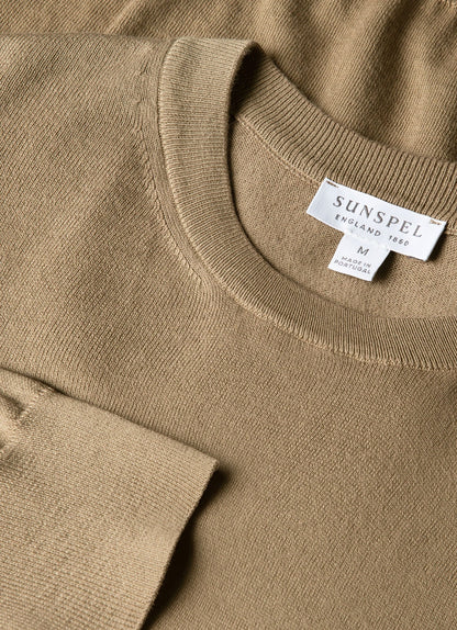 Mens Lightweight Cotton Jumper In Dark Stone Mjum8314 Whdc