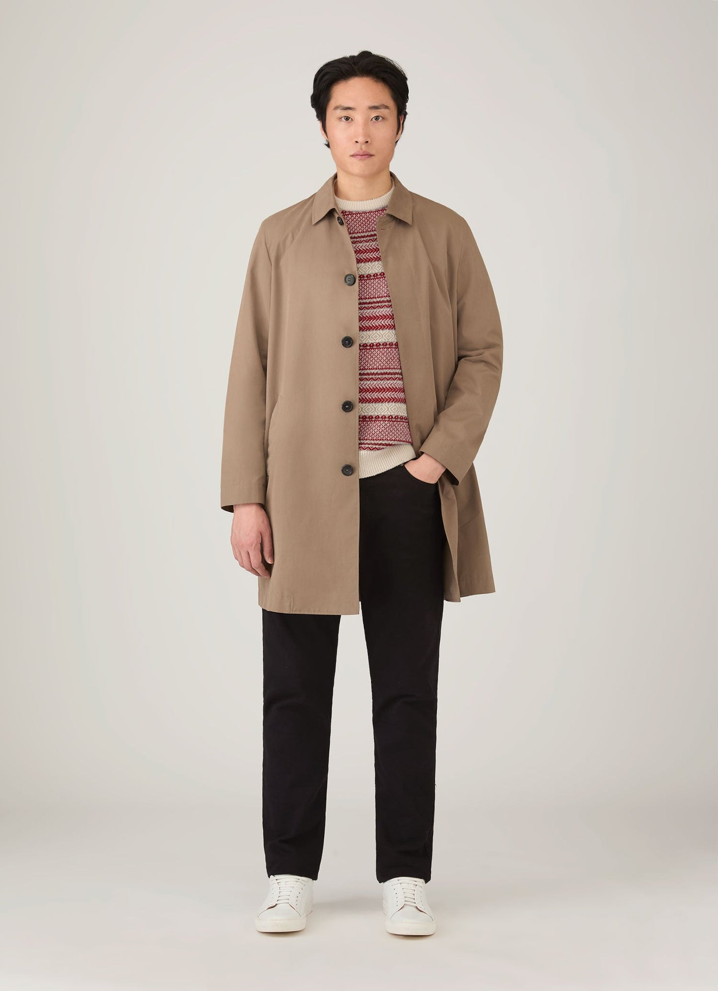 Mens Lambswool Fair Islejumper In Bright Red Mjum8321 Rdem