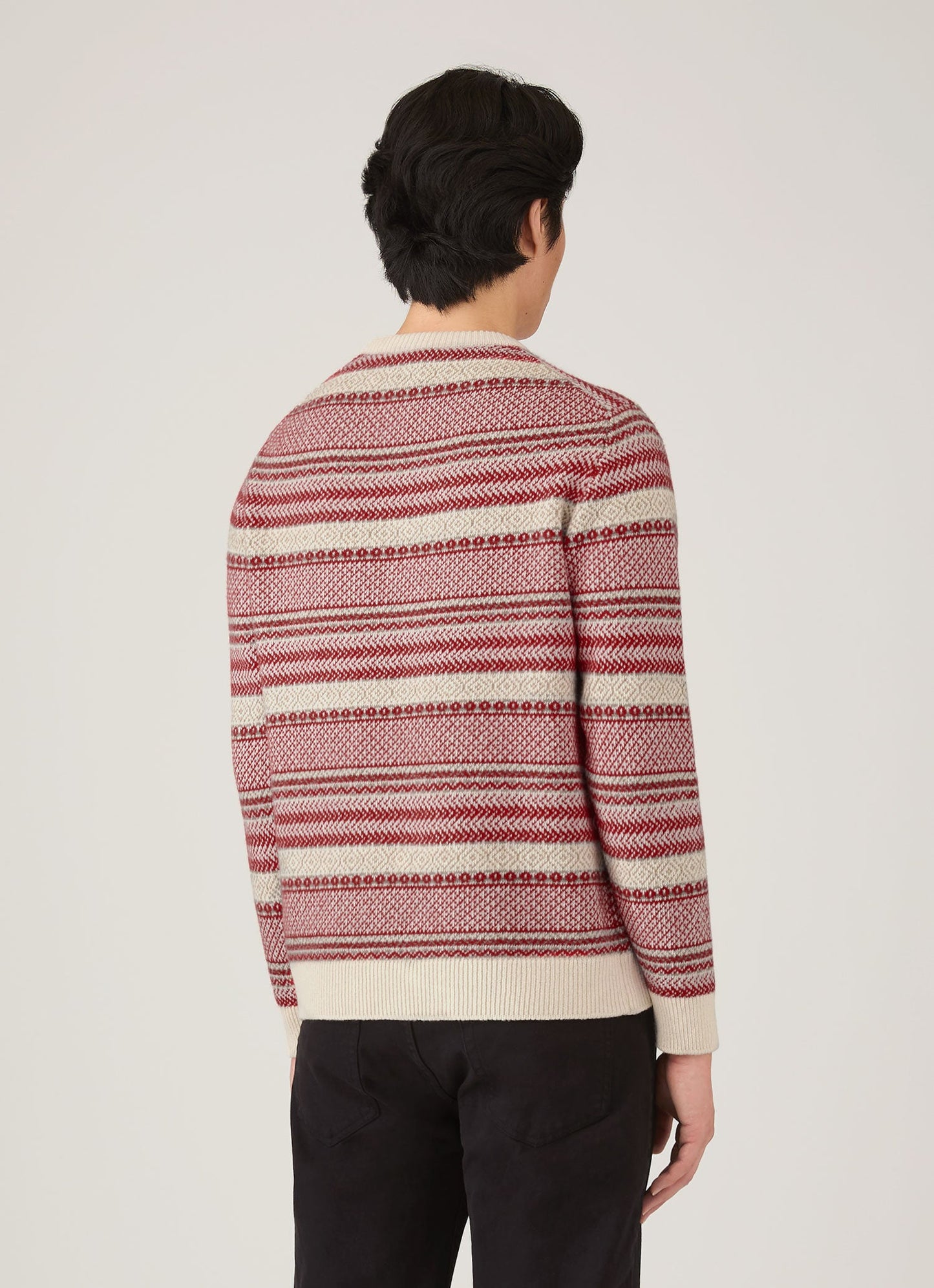 Mens Lambswool Fair Islejumper In Bright Red Mjum8321 Rdem
