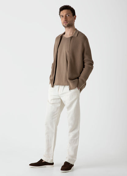 Mens Mr Porter Mesh Knit Jacket In Oat Mpmjac8206 Brer