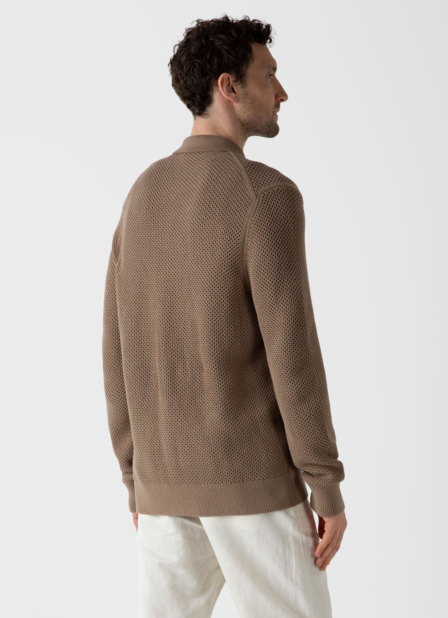 Mens Mr Porter Mesh Knit Jacket In Oat Mpmjac8206 Brer