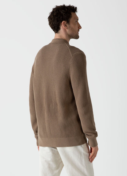 Mens Mr Porter Mesh Knit Jacket In Oat Mpmjac8206 Brer