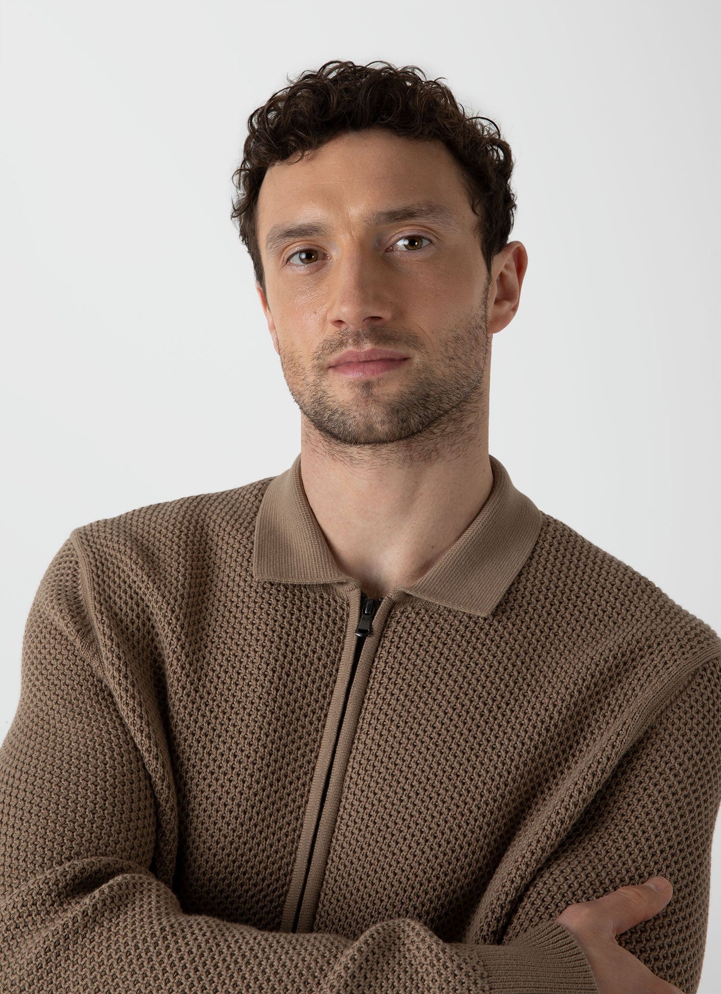 Mens Mr Porter Mesh Knit Jacket In Oat Mpmjac8206 Brer