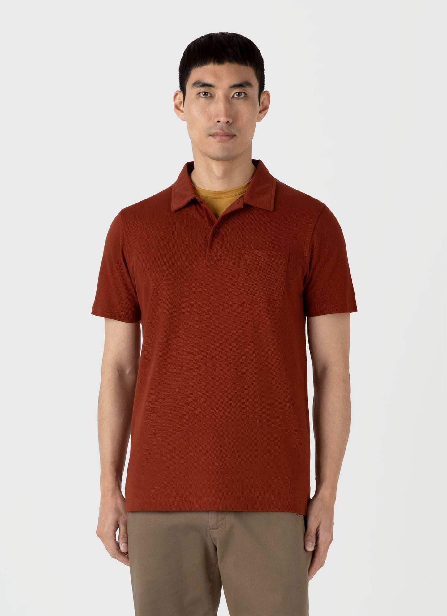 Mens Riviera Polo Shirt In Dark Clay Mpol1026 Brfp