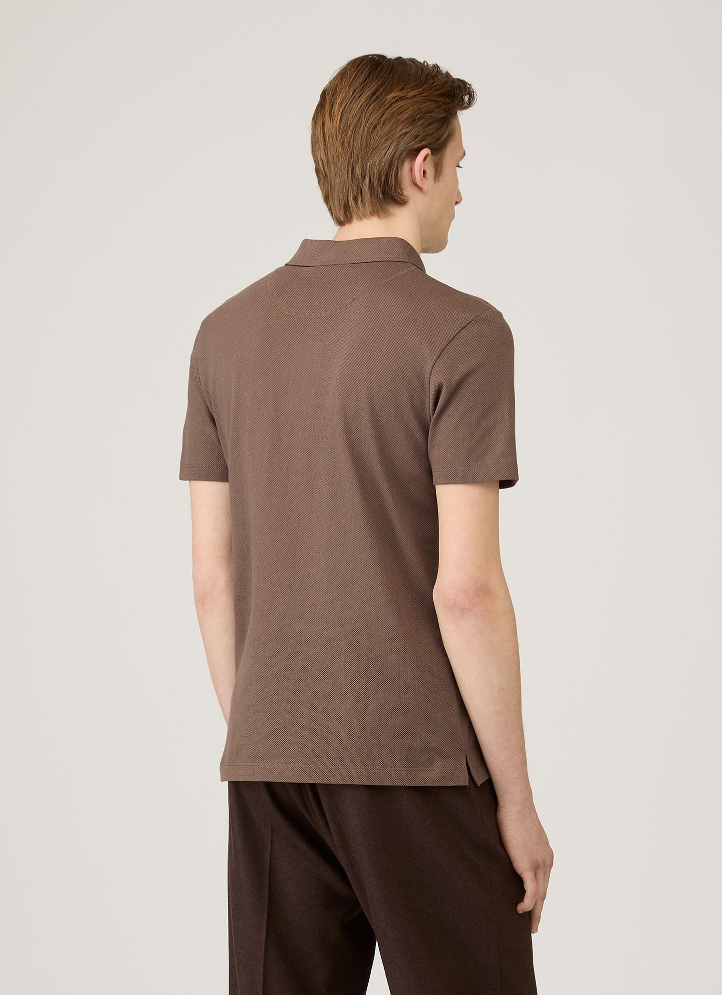 Mens Riviera Polo Shirt In Bark Mpol1026 Brgc