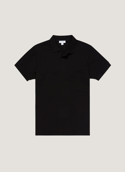 Mens Cotton Pique Polo Shirt Black Mpol1028