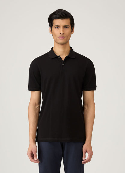 Mens Cotton Pique Polo Shirt Black Mpol1028
