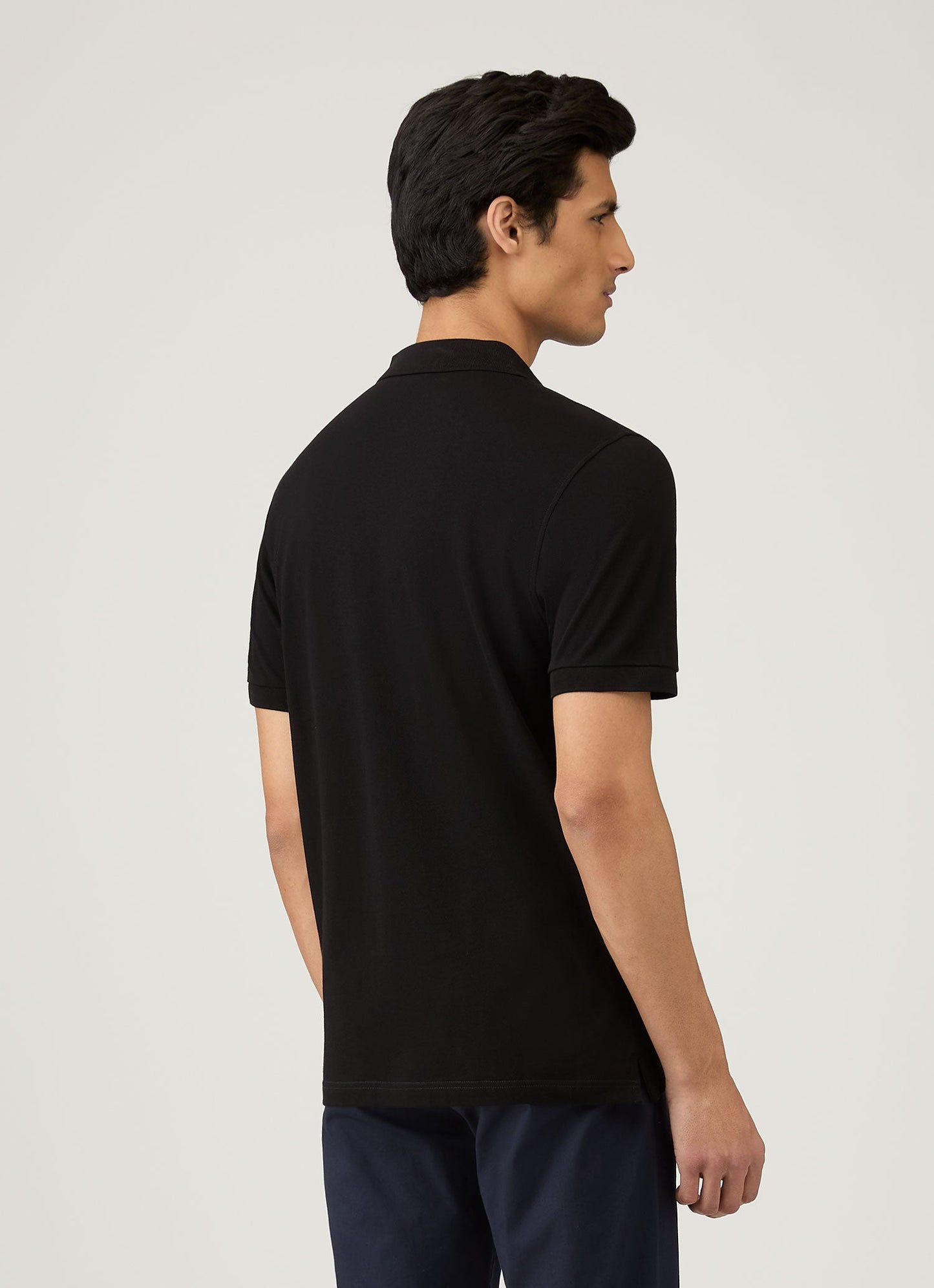 Mens Cotton Pique Polo Shirt Black Mpol1028