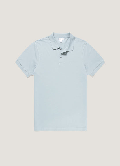 Mens Pique Polo Shirt In Stone Blue Mpol1028 Buwt