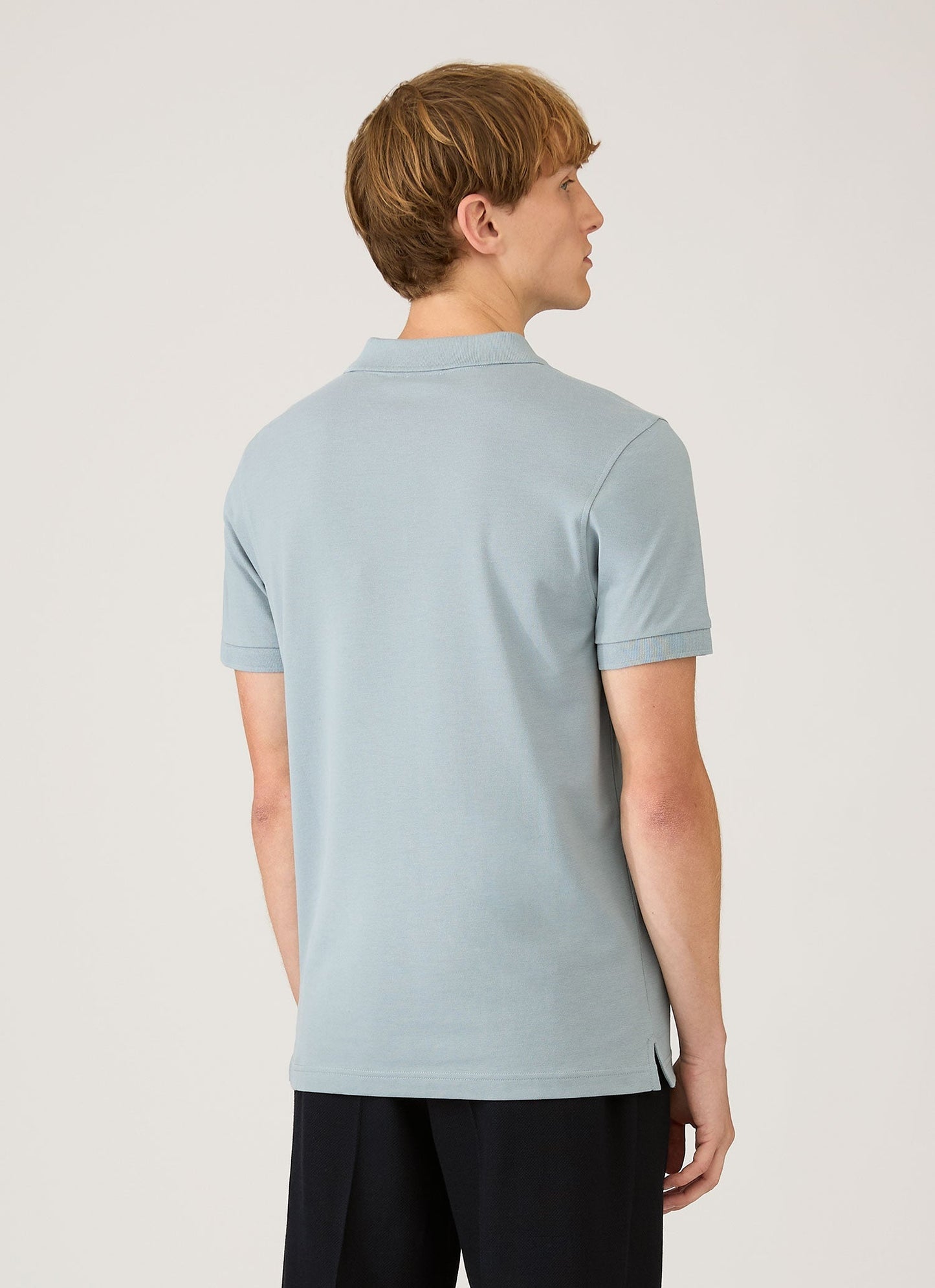 Mens Pique Polo Shirt In Stone Blue Mpol1028 Buwt