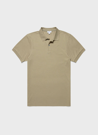 Mens Pique Polo Shirt In Pale Khaki Mpol1028 Gngz