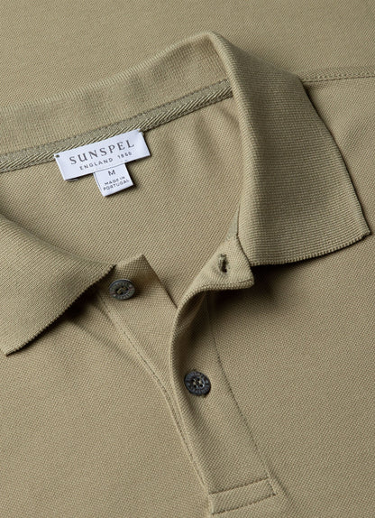 Mens Pique Polo Shirt In Pale Khaki Mpol1028 Gngz