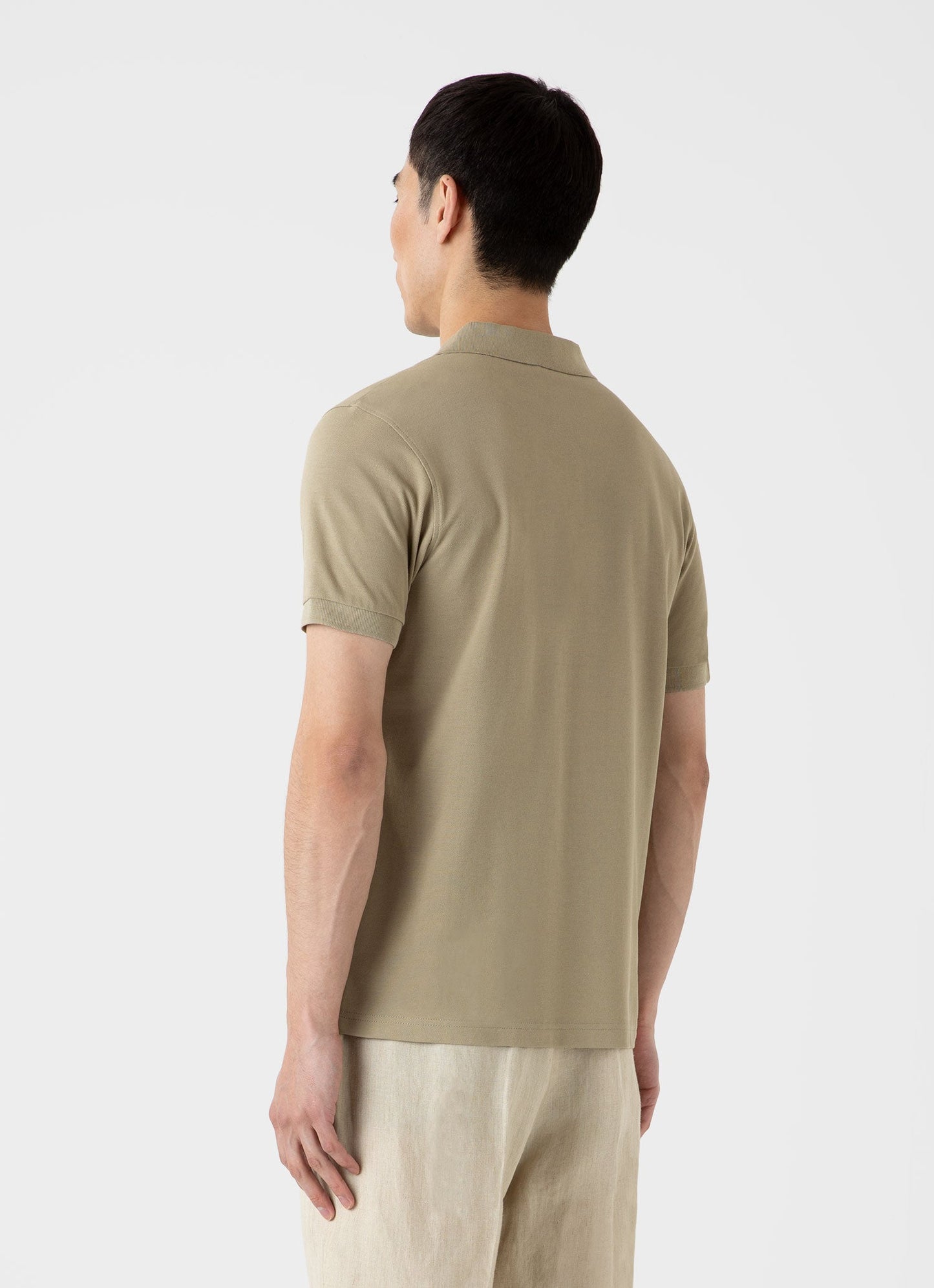 Mens Pique Polo Shirt In Pale Khaki Mpol1028 Gngz