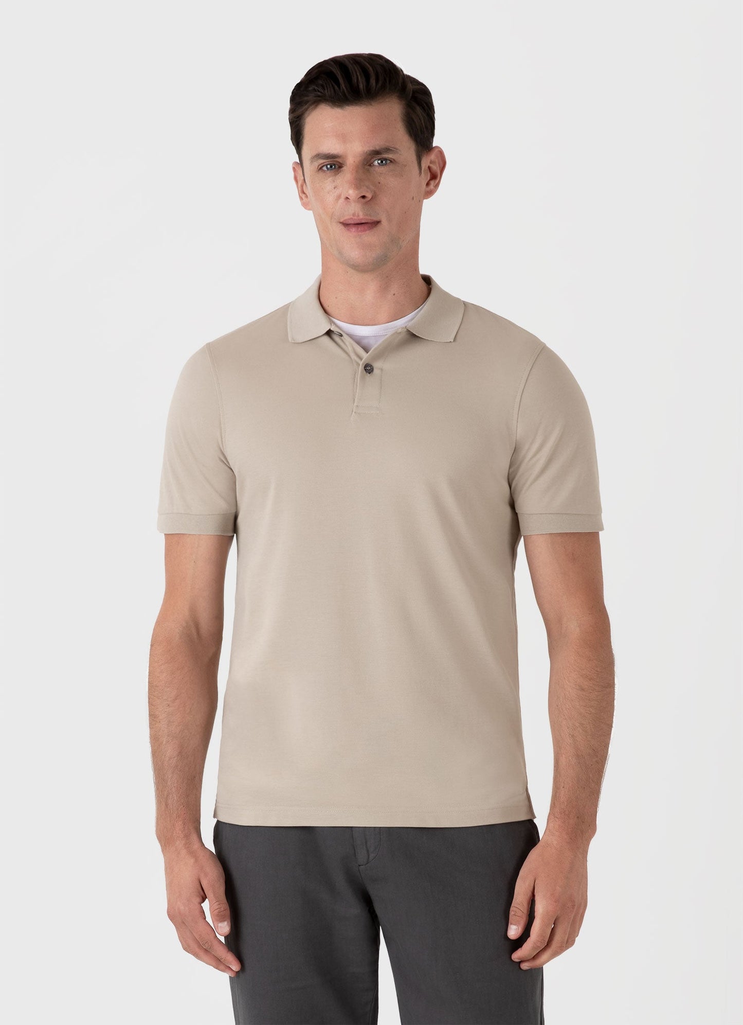 Mens Pique Polo Shirt In Ash Grey Mpol1028 Gyew