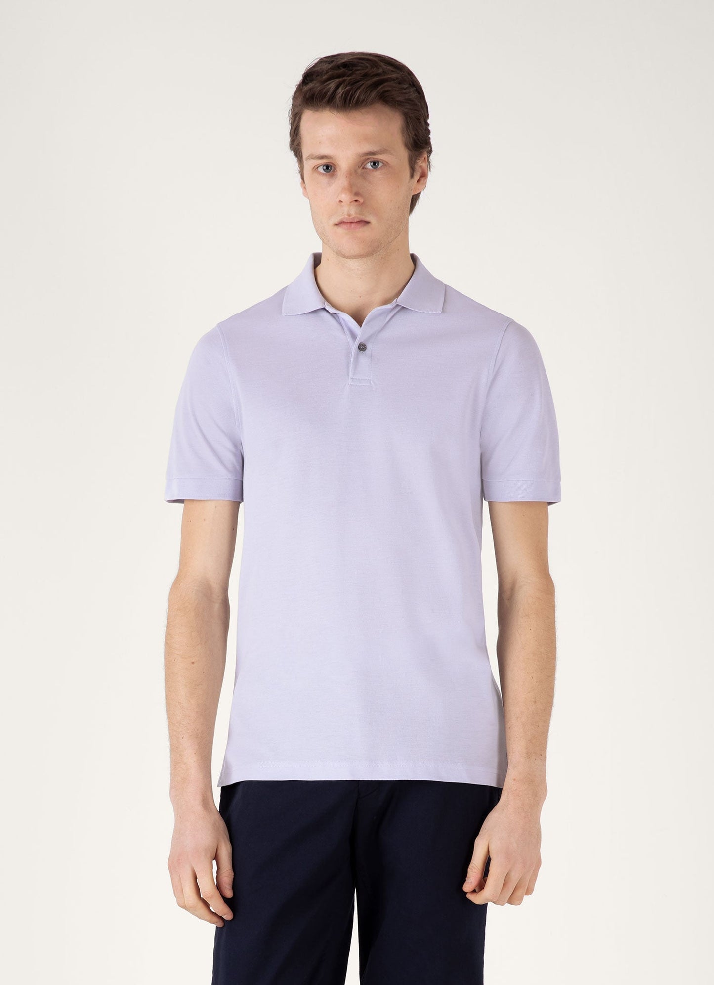 Mens Pique Polo Shirt In Pale Lilac Mpol1028 Prax