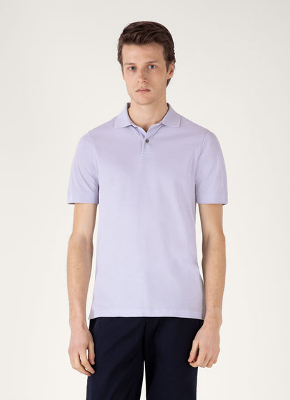 Mens Pique Polo Shirt In Pale Lilac Mpol1028 Prax