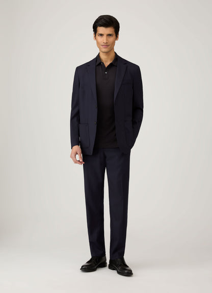Men's Sea Island Cotton Jersey Polo Shirt in Black