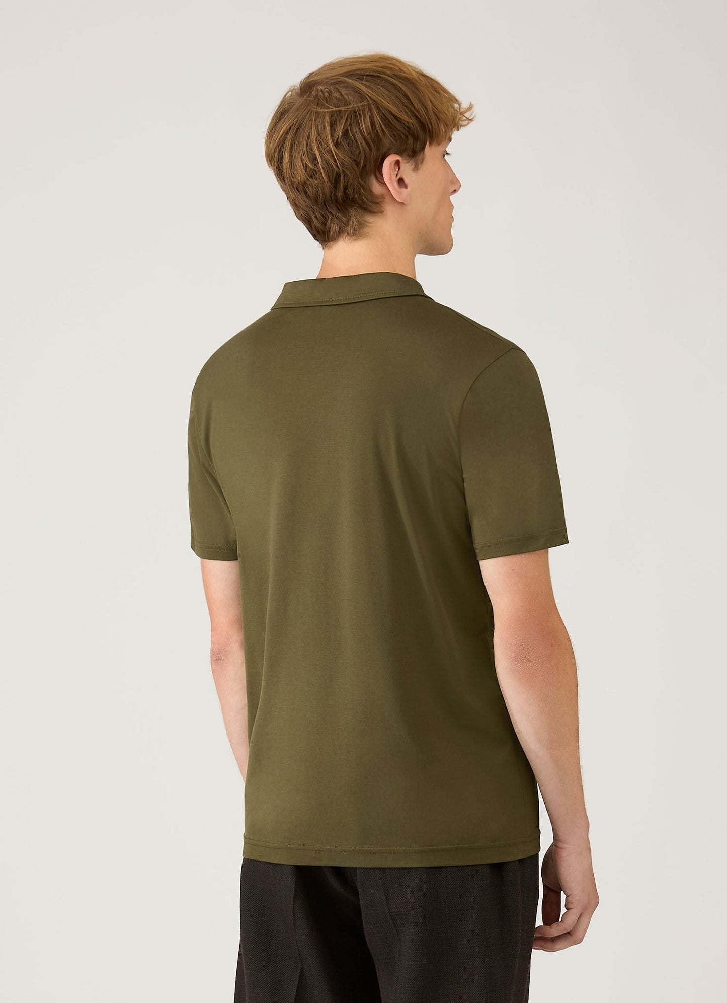 Mens Classic Jersey Polo Shirt In Deep Olive Mpol1052 Gniz