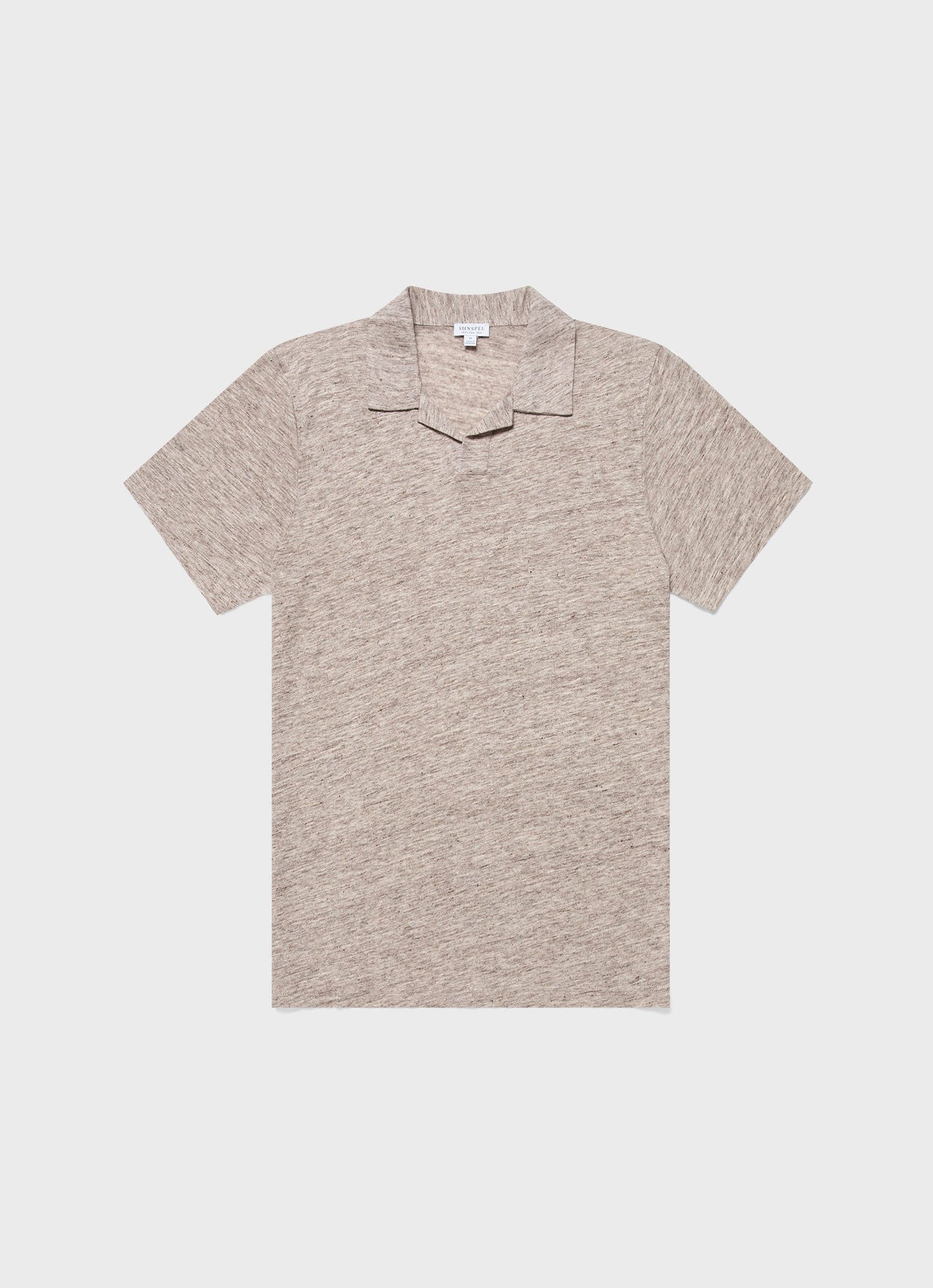 Men S Linen Polo Shirt In Oatmeal Melange Mpol1058 Whao