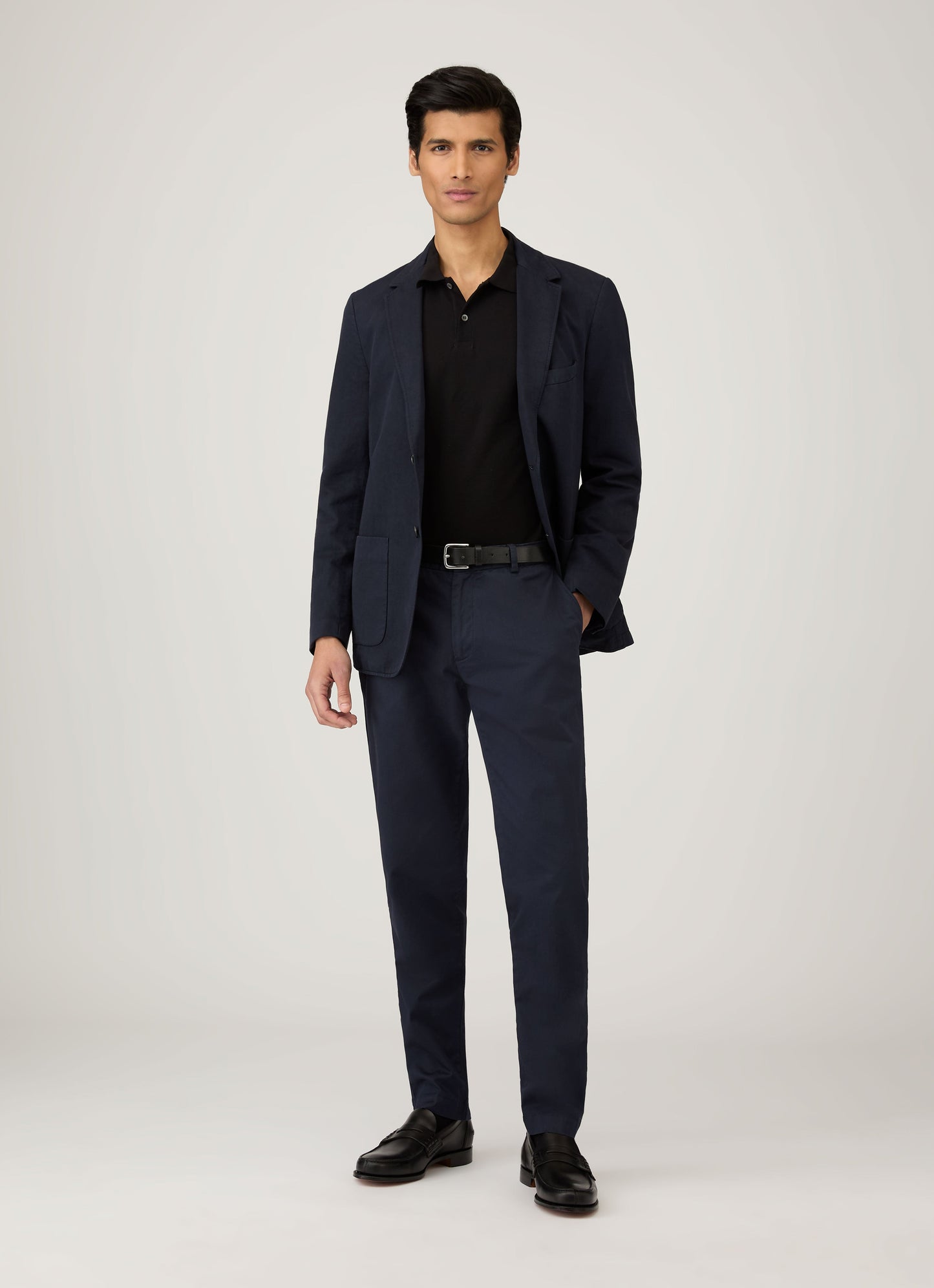 Mens Long Sleeve Pique Polo Shirt In Black Mpol1065 Bkaa
