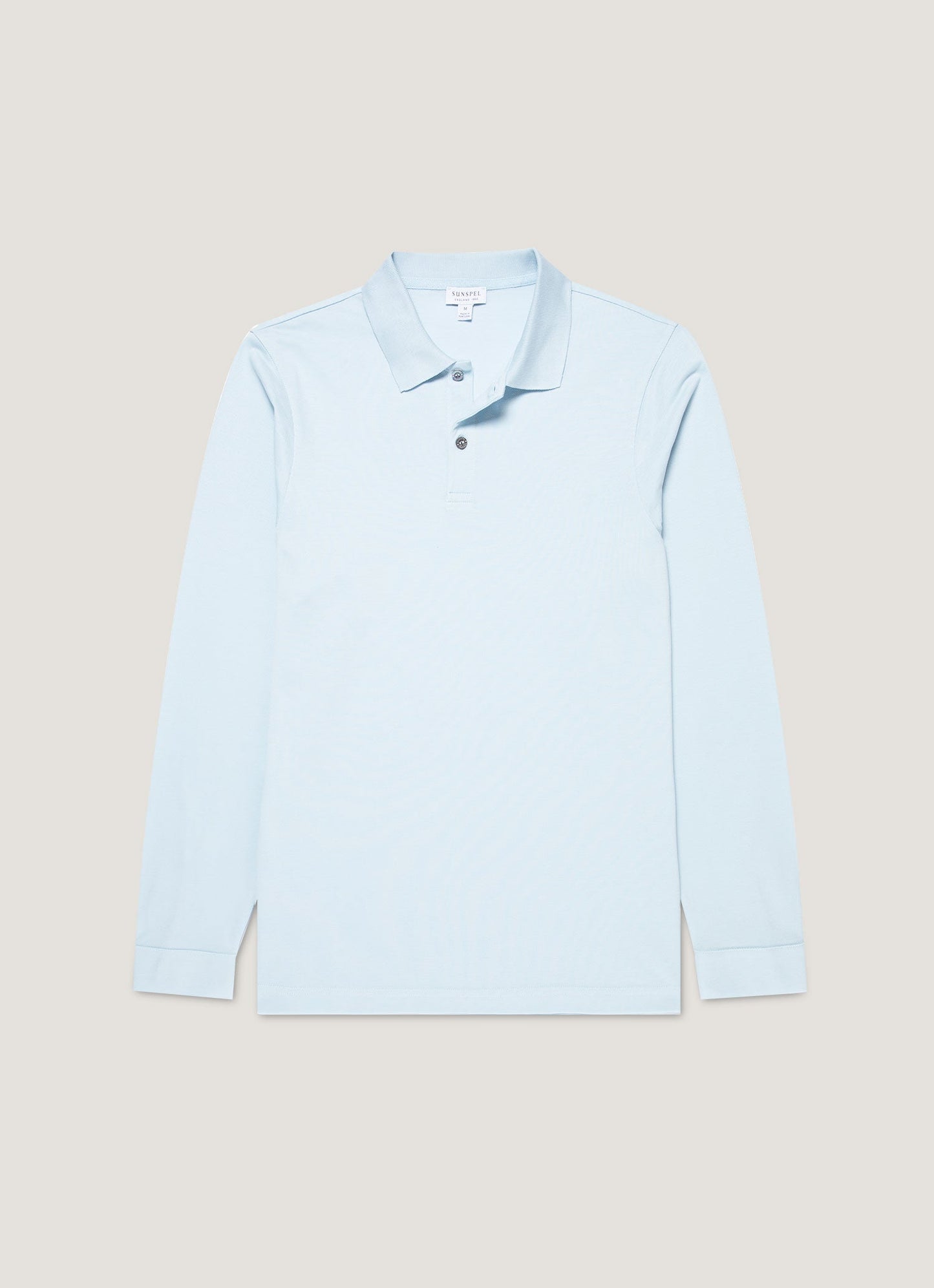 Mens Long Sleeve Pique Polo Shirt In Frost Blue Mpol1065 Buwo