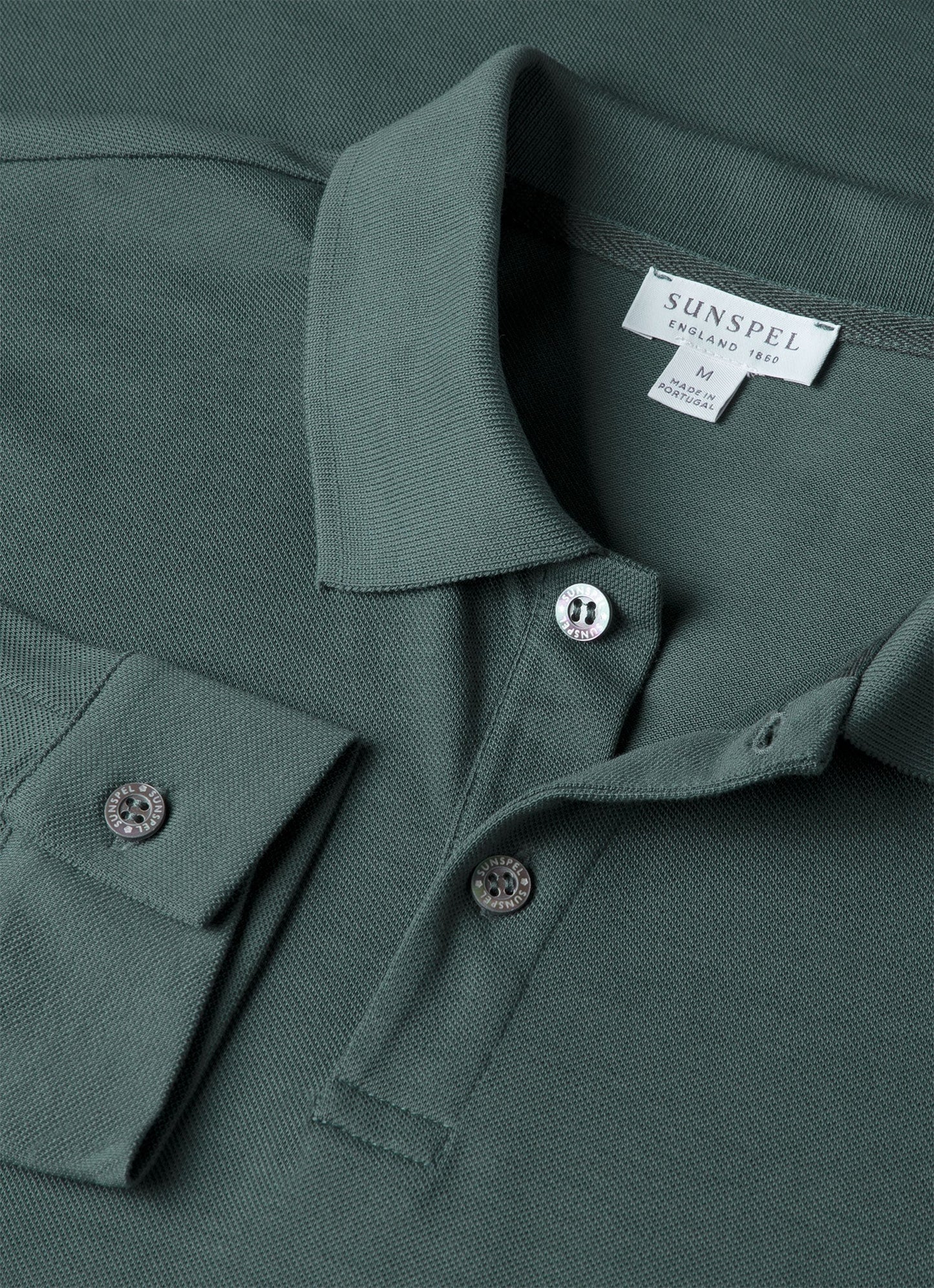 Mens Long Sleeve Pique Polo Shirt In Dark Petrol Mpol1065 Gnit