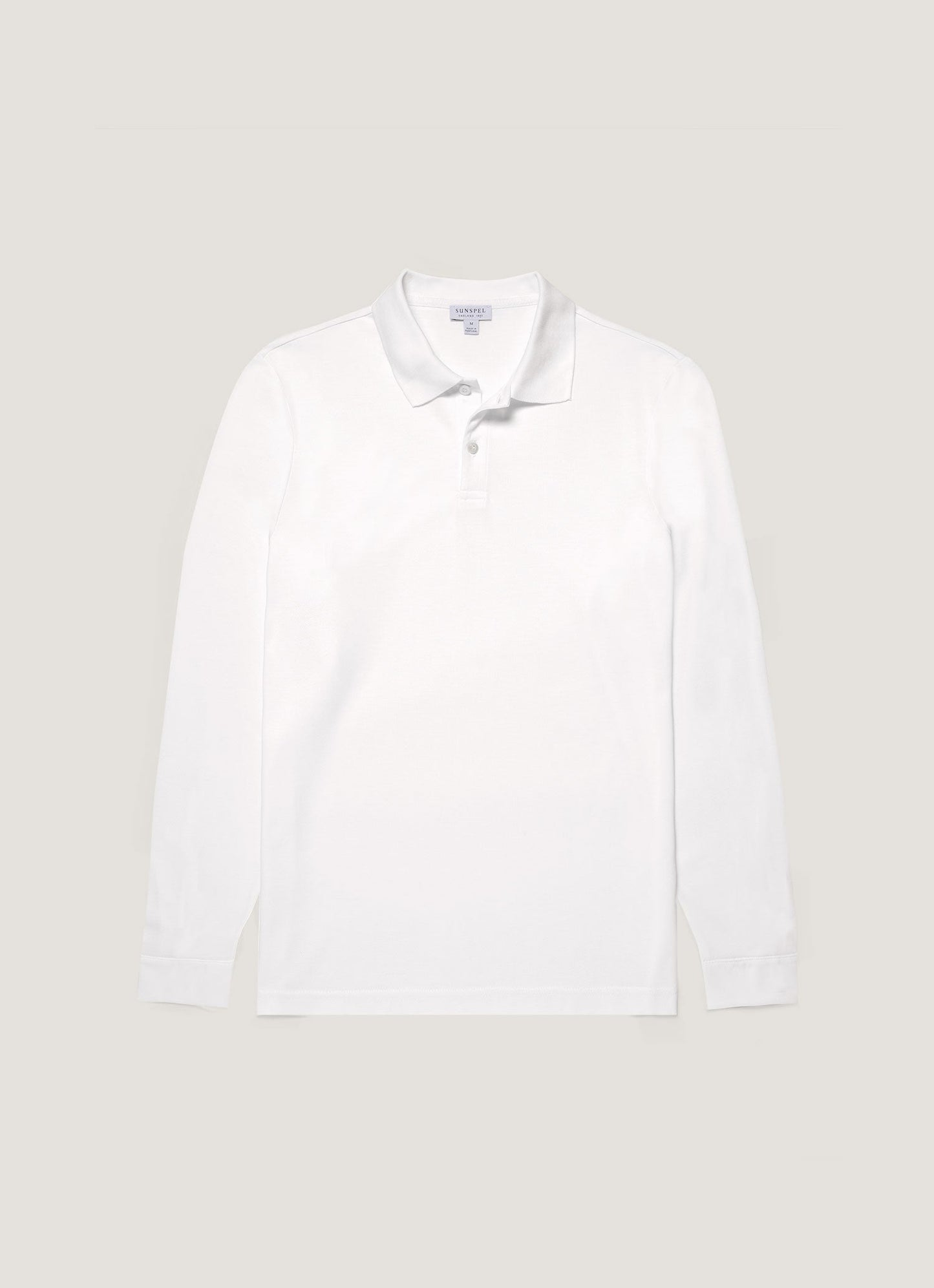Mens Long Sleeve Pique Polo Shirt In White Mpol1065 Whaa