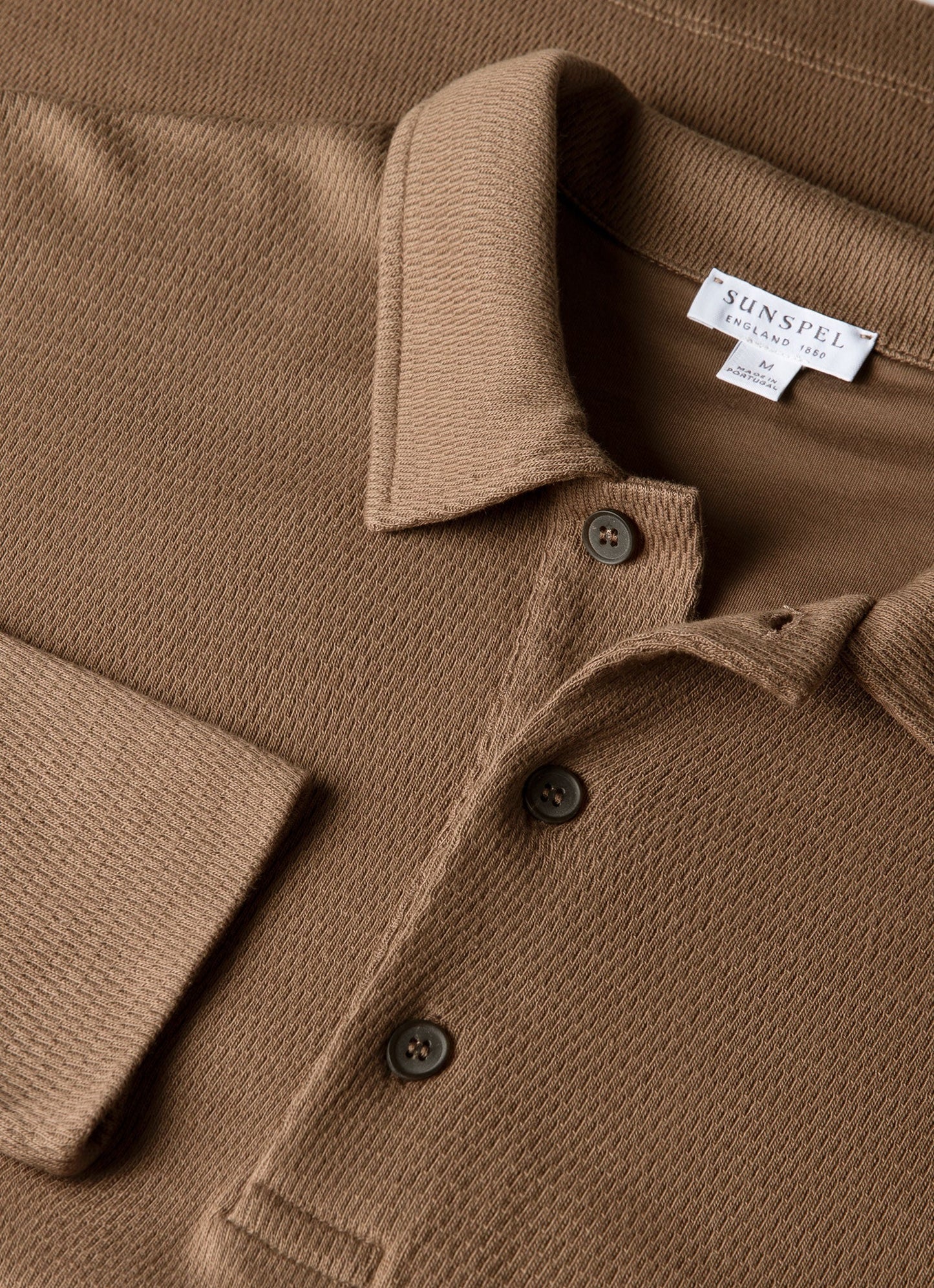 Men's Long Sleeve Cellulock Polo Shirt in Dark Cedar
