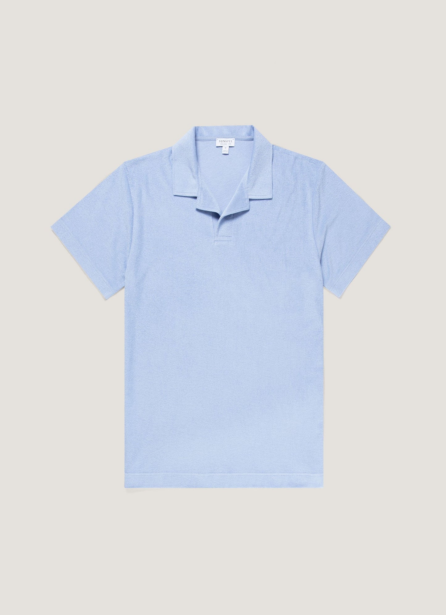 Mens Towelling Polo Shirt In Sky Mpol1574 Buwv