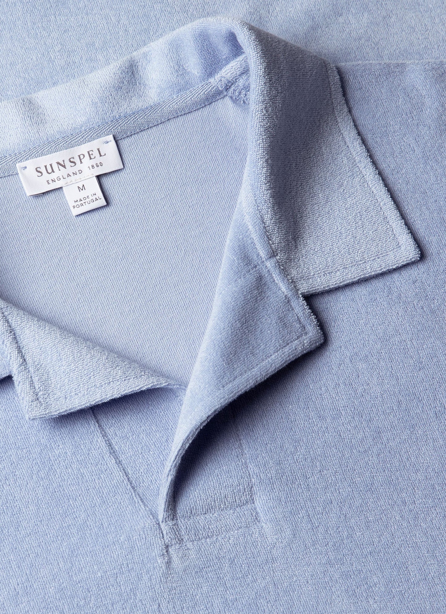 Mens Towelling Polo Shirt In Sky Mpol1574 Buwv