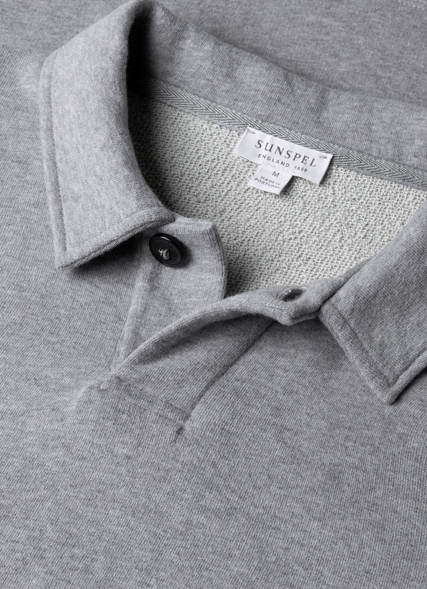 Mens Loopback Polo Sweatshirt In Grey Melange Mpol1587 Gyaa