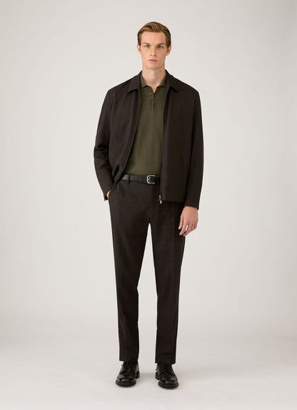 Men's Cotton Knit Polo Shirt in Khaki