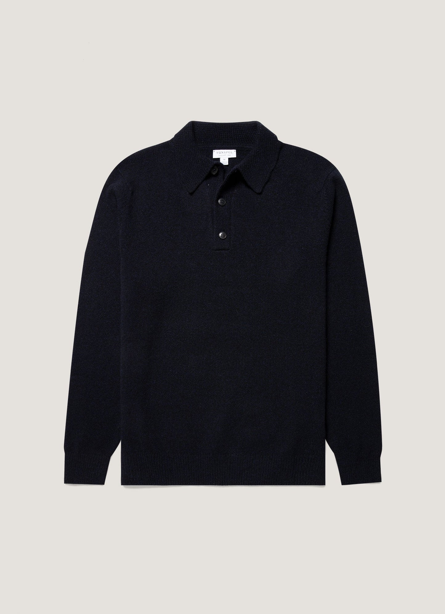 Mens Lambswool Polo Shirt In Dark Navy Mouline Mpol8188 Bufa