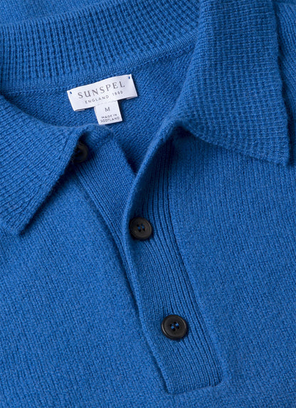 Mens Lambswool Polo Shirt In Cobalt Mpol8188 Buwp