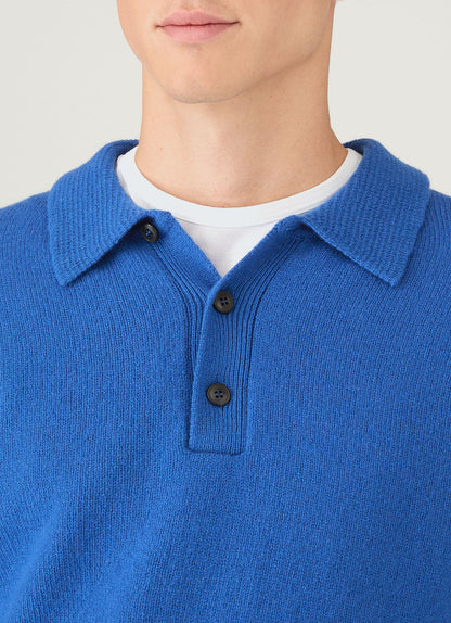 Mens Lambswool Polo Shirt In Cobalt Mpol8188 Buwp