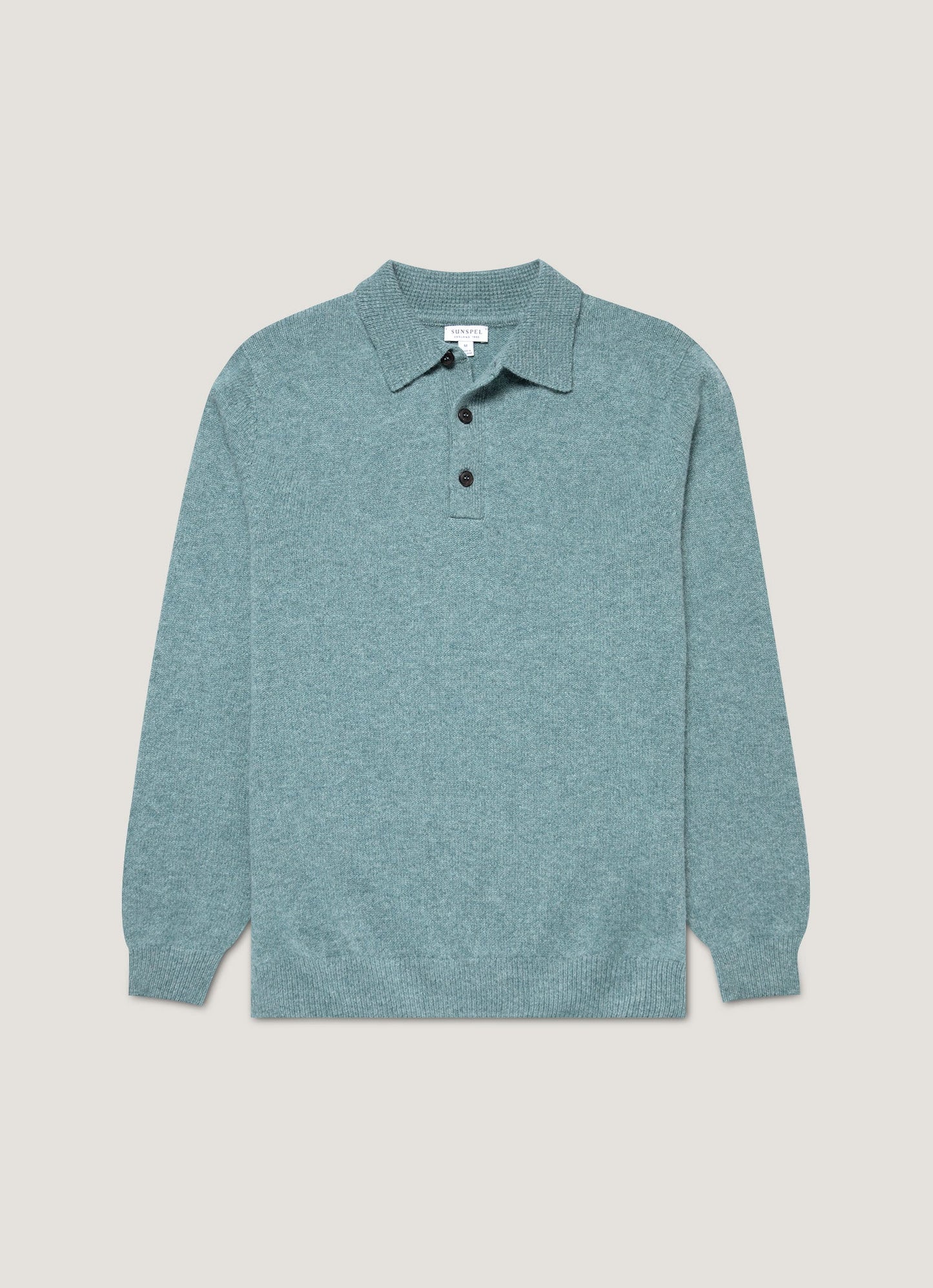 Mens Lambswool Polo Shirt In Steel Green Mpol8188 Gniu