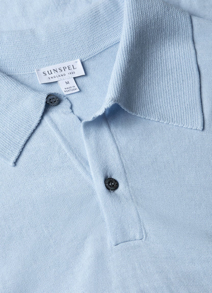 Mens Ice Cotton Polo Shirt In Blue Mist Mpol8275 Buvq