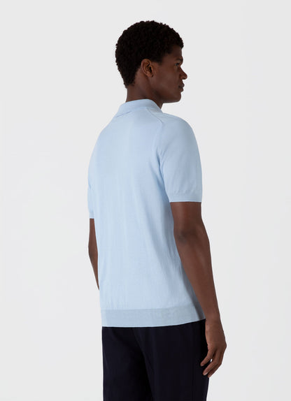 Mens Ice Cotton Polo Shirt In Blue Mist Mpol8275 Buvq