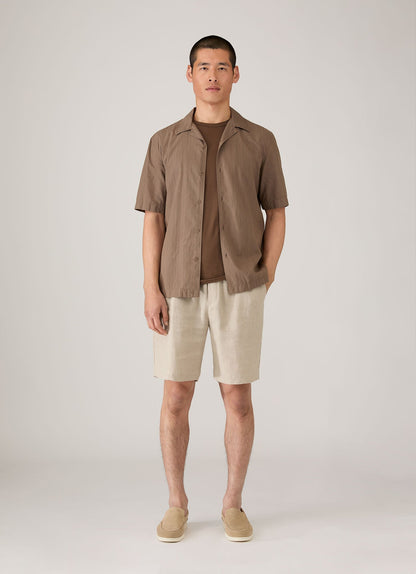 Mens Linen Drawstring Short In Sand Mshr3516 Brbd