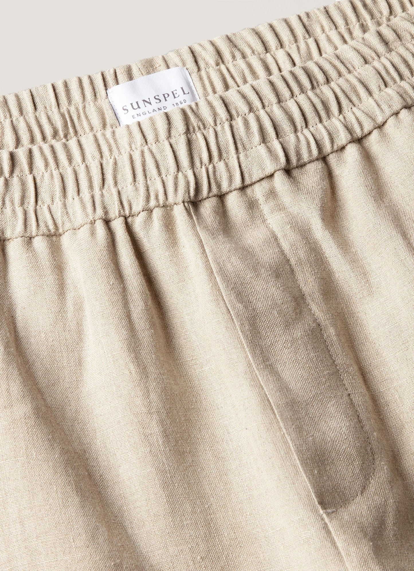 Mens Linen Drawstring Short In Sand Mshr3516 Brbd