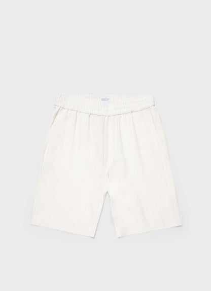 Mens Linen Drawstring Short In White Mshr3516 Whaa