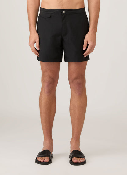 Mens Upcycled Marine Plastic Tailored Swim Short In Black