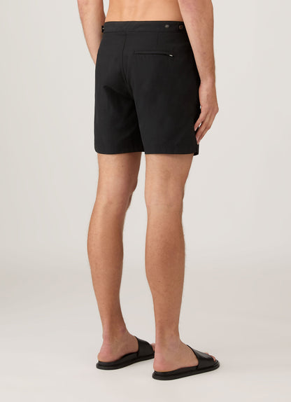 Mens Upcycled Marine Plastic Tailored Swim Short In Black