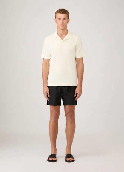 Mens Upcycled Marine Plastic Drawstring Swim Short In Black