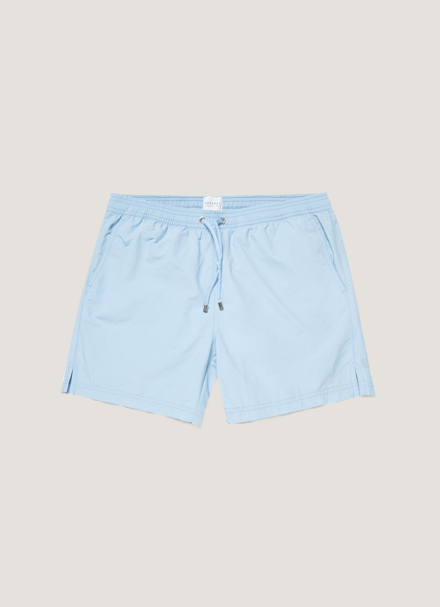 Mens Upcycled Marine Plastic Drawstring Swim Short In Light Blue