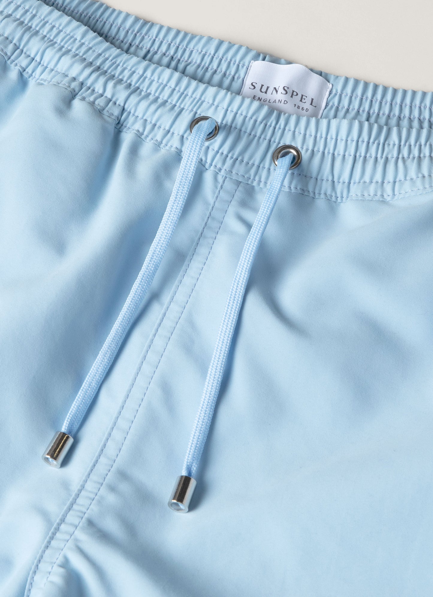 Mens Upcycled Marine Plastic Drawstring Swim Short In Light Blue