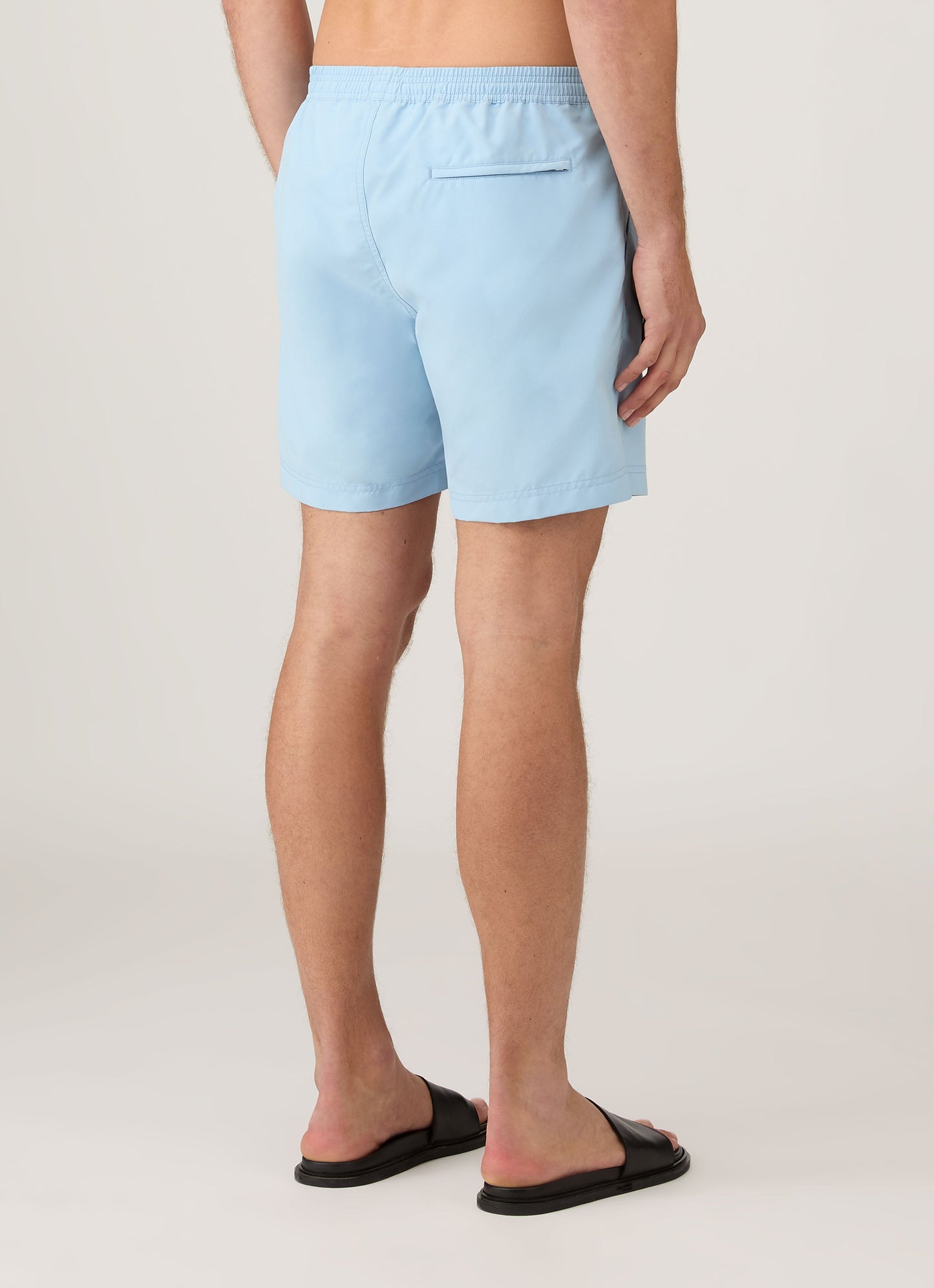 Mens Upcycled Marine Plastic Drawstring Swim Short In Light Blue