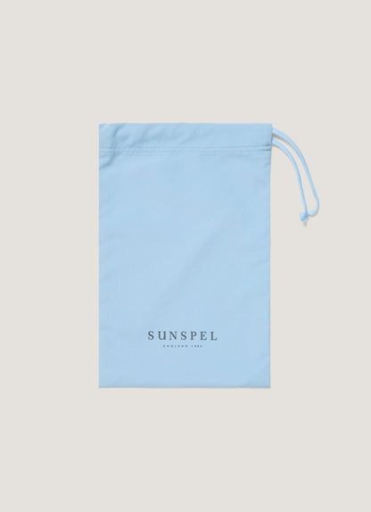 Mens Upcycled Marine Plastic Drawstring Swim Short In Light Blue