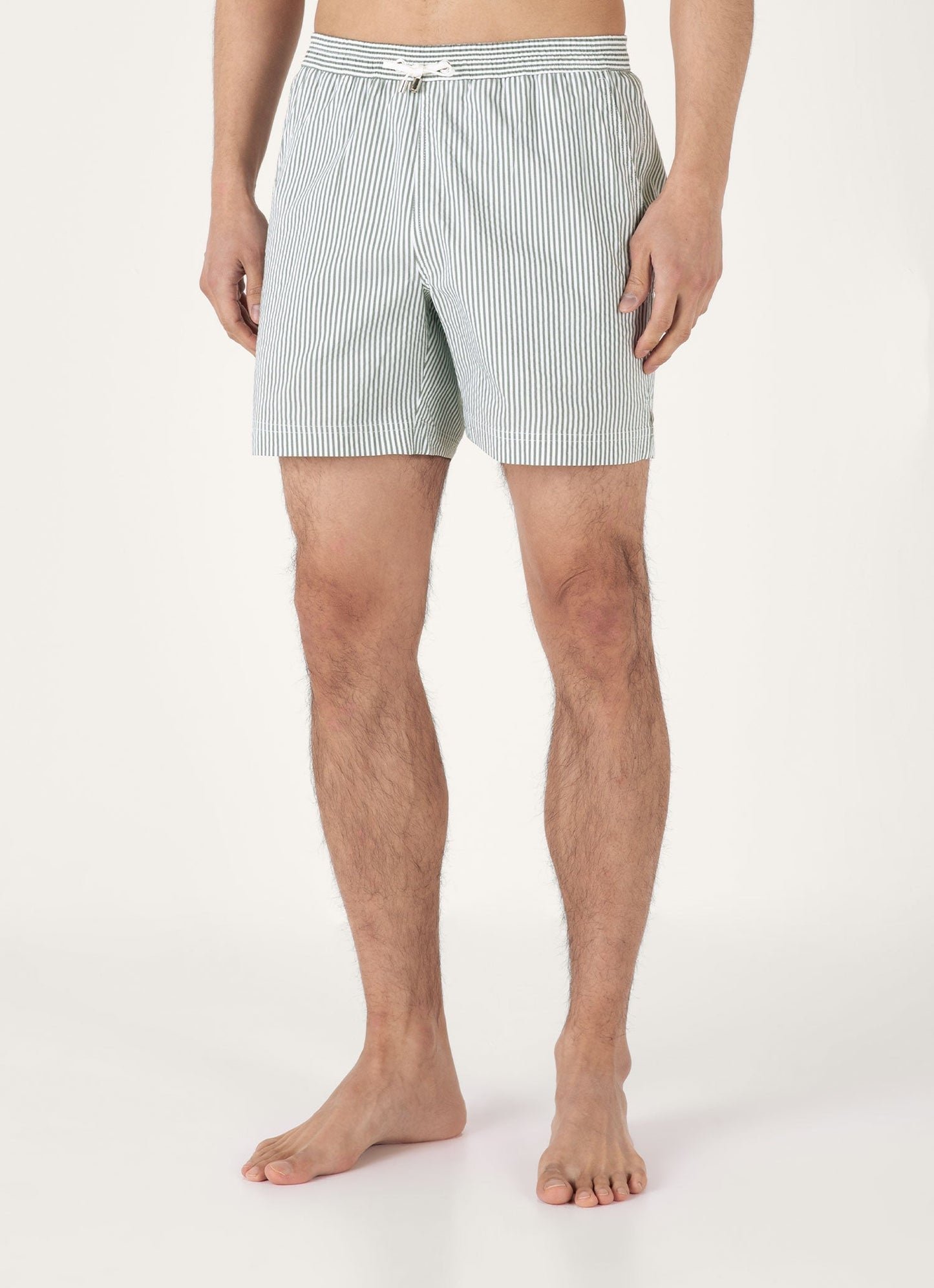 Mens Drawstring Swim Shorts In Dusk Green White Mshr3705S Stnq