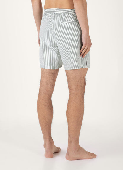 Mens Drawstring Swim Shorts In Dusk Green White Mshr3705S Stnq